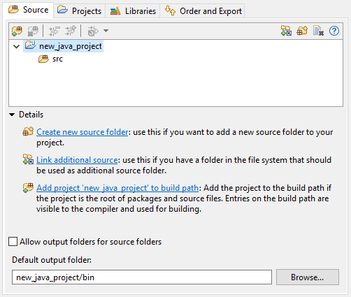 Creating new Java projects