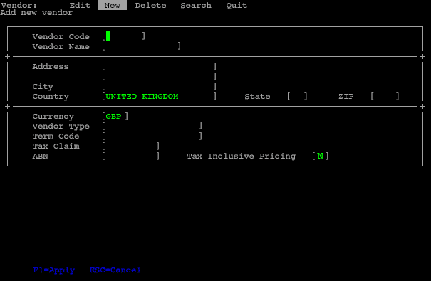 I4GL terminal interface